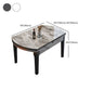 Modern Round Expandable Retractable Stone Top Dining Table with Black Wood Base Clearhalo 'Dining Tables & Seating' 'Dining Tables' 'dining_table' 'furn' 'furn_dining_table' 'Furniture' 'Kitchen & Dining Furniture' 1200x1200_781c0c3b-c5d5-4970-bf1f-feaacc5810db