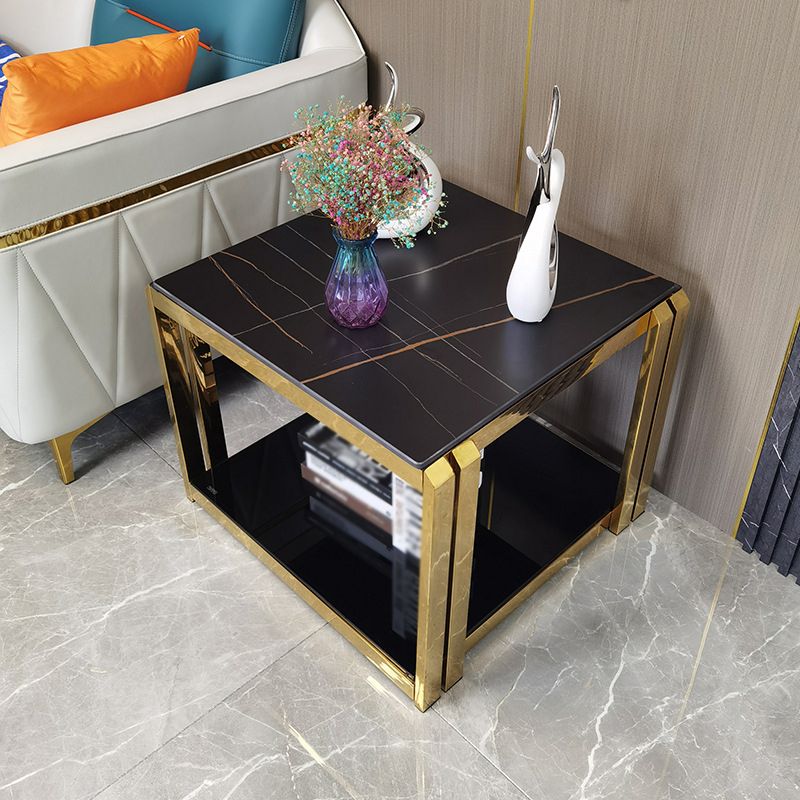 Table de glamour en pierre supérieure en acier