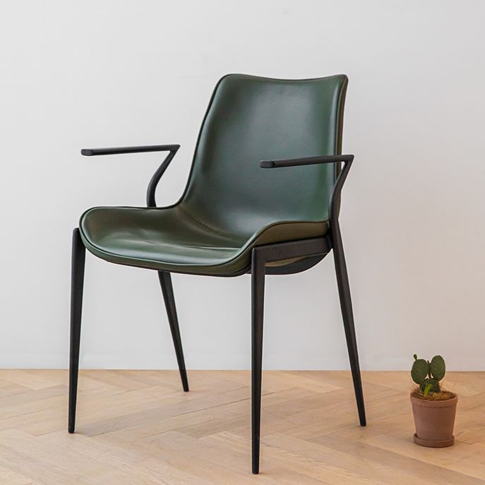 Silla de brazo de estilo industrial sillón de comedor de cuero por falso para sala de estar