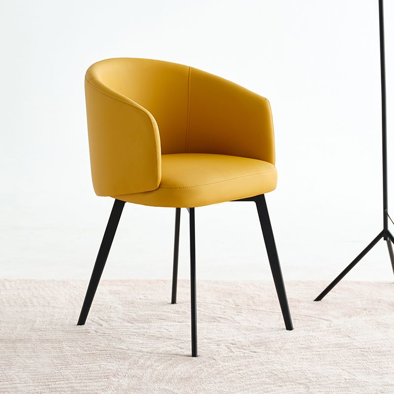 Contemporary Leather Arm Chair Matte Finish Solid Back Dining Chair Clearhalo ' kitchen&dining_furn' 'Dining Chairs' 'Dining Tables & Seating' 'dining_chair' 'furn' 'furn_dining_chair' 'Furniture' 'furniture_dining_chair' 'Kitchen & Dining Furniture' 'kitchen' 1200x1200_78212810-1880-45dd-9dad-c8d0d24d8a9e