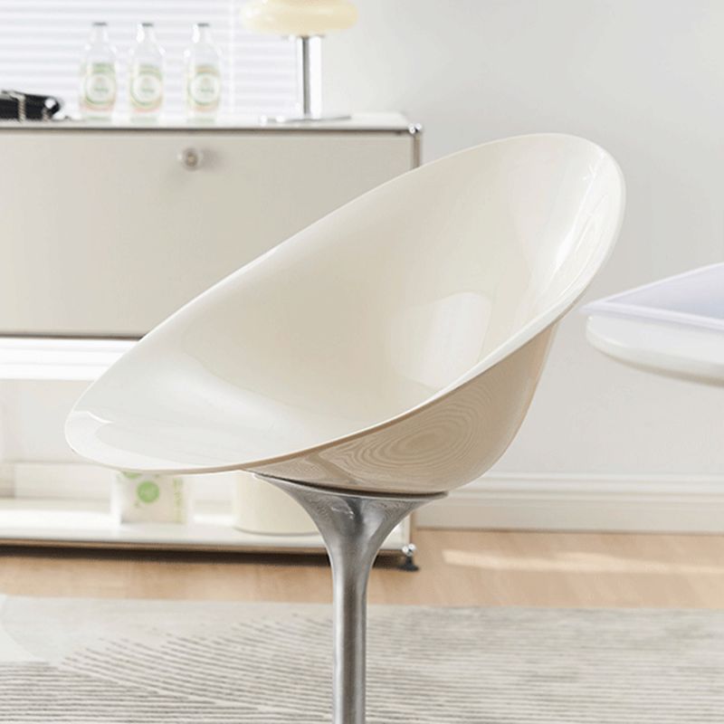 Modern Rotatable Backrest Acrylic Chair with Metal Base for Cafe