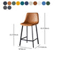Modern Armless Backrest Counter Stool Iron Household Bar Stool with Leather Cushion Clearhalo 'Bar Furniture' 'Bar Stools' 'bar_stools' 'furn' 'furn_bar_stools' 'furniture_bar_stools' 'Kitchen & Dining Furniture' 'kitchen&dining_furn' 'kitchen' 'kitchen_furn' Furniture' 1200x1200_78255518-82c3-4da4-8dc1-93ce8f6b2474