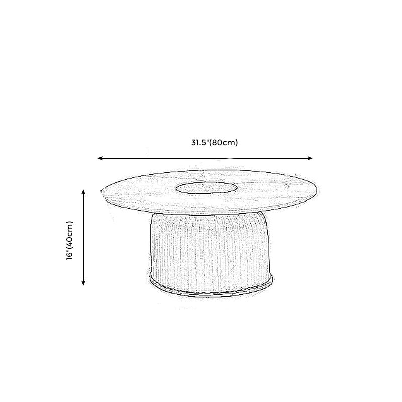 Modern Metal Cocktail Table Round Pedestal Coffee Table - White