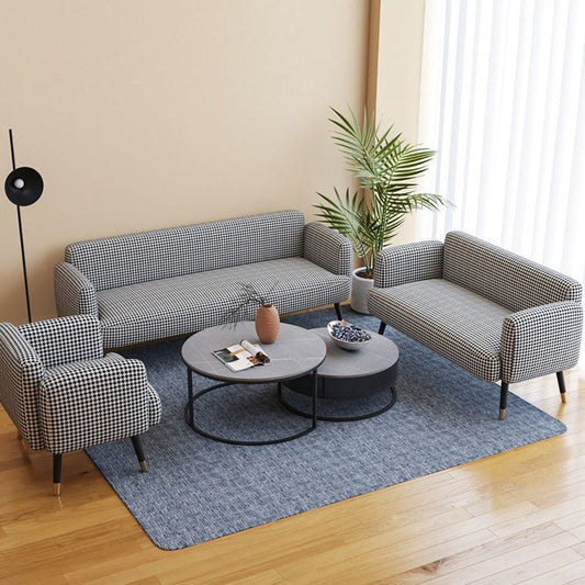 Zeitgenössisches enges Rückensofa mit quadratischem Arm für Wohnzimmer