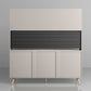 3-Drawer Engineered Wood Sideboard Glam Glass Sliding Doors Credenza with Stone Countertop Clearhalo 'buffet_sideboard' 'Buffets & Sideboards' 'furn' 'furn_buffet_sideboard' 'Furniture' 'furniture_buffet_sideboard' 'Kitchen & Dining Furniture' 1200x1200_7828e8da-eccb-454a-837b-2cc5bfe7bab2