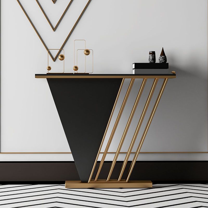 Tavolo da accento di base glam con tavolo in pietra rettangolo per sala