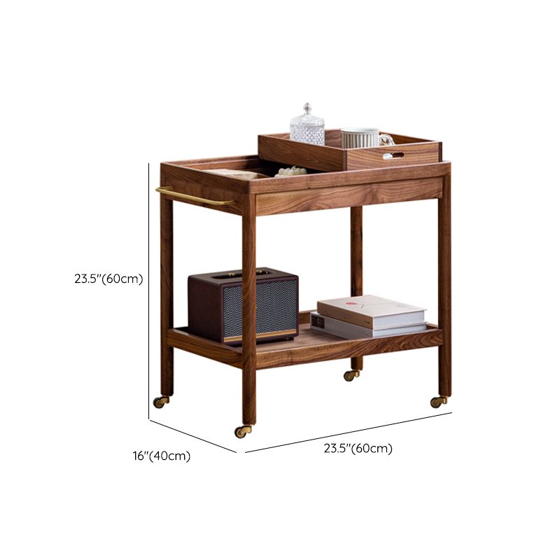 Modernistic Accent Side Table Solid Wood with Storage Living Room Double Tier Clearhalo 'Coffee & Accent Tables' 'End & Side Tables' 'end_side_tables' 'furn' 'furn_end_side_tables' 'Furniture' 'Living Room Furniture' 1200x1200_782b5c1f-0b40-4413-931c-e630f3658abe