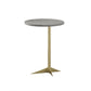 Modern Round Slate Side Table Pedestal Corner Table for Living Room