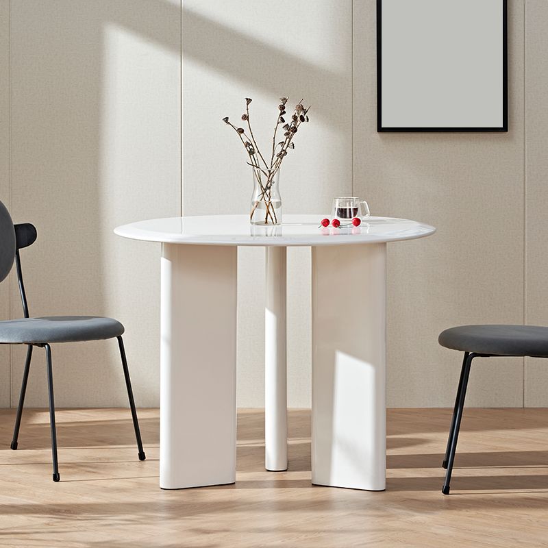 Minimalist White Kitchen Dining Table Solid Wood Round Shape Dining Table with 3 Legs Base Clearhalo ' dining_table' 'Dining Tables & Seating' 'Dining Tables' 'furn' 'furn_dining_table' 'Furniture' 'furniture_dining_table' 'Kitchen & Dining Furniture' 'kitchen&dining_furn' 'kitchen' 'kitchen_dining_table' 1200x1200_782d8188-0641-468f-8b9e-686198b90029