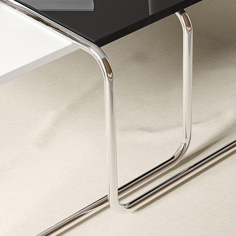 Sled 2 Nesting Coffee Table Modern Glass Coffee Table in Black and White Clearhalo 'Coffee & Accent Tables' 'Coffee Tables' 'coffee_tables' 'furn' 'furn_coffee_tables' 'Furniture' 'furniture_coffee_tables' 'Living Room Furniture' 1200x1200_782f3069-818d-412e-9204-fffb550a92f3