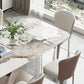 Conjunto de mesa de comedor de piedra sinterizada de rectángulo contemporáneo 1/2/5/7 piezas de comedor