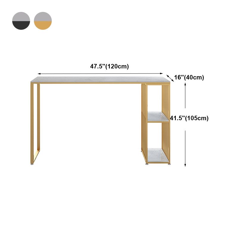 Rectangle Living Room Pub Height Dining Table Marble Bistro Table with Storage Clearhalo 'Bar Furniture' 'Bar Tables' 'bar_tables' 'furn' 'furn_bar_tables' 'Furniture' 'furniture_bar_tables' 'Kitchen & Dining Furniture' 1200x1200_7831570d-7d31-4bbc-ae06-a0710a473cff