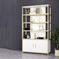 78.7"H Modern Style Bookcase Metal Open Back Bookshelf with Door for Home Office