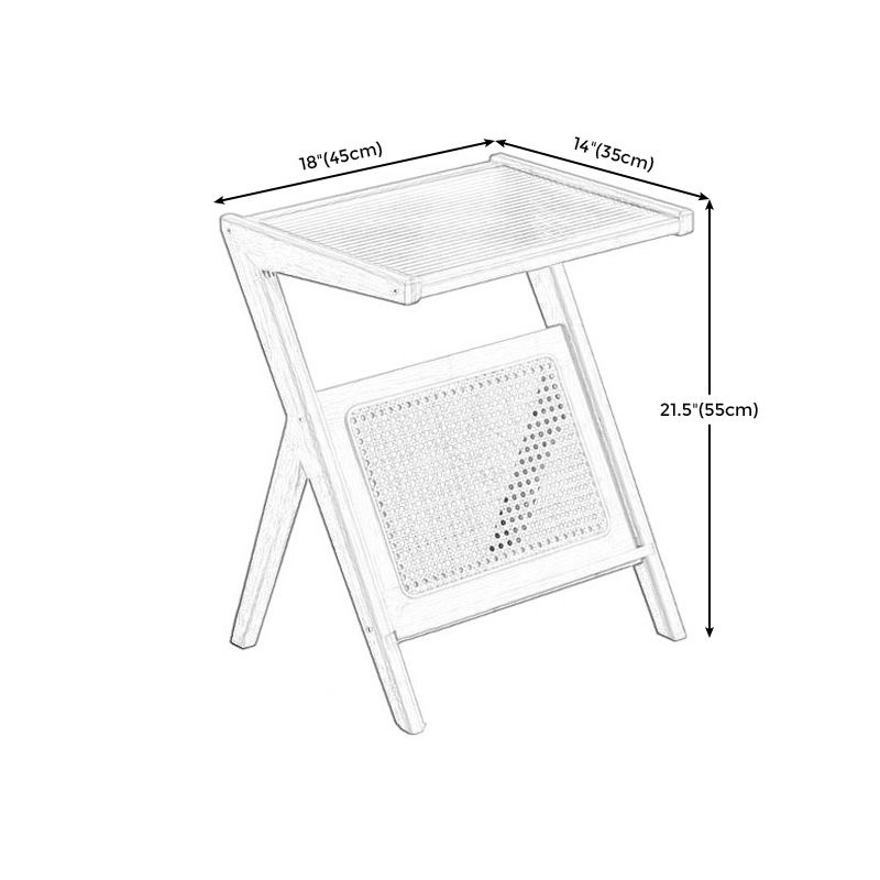 Tavolo di fascia alta in vetro 21.6 "tavolo da gambe a croce alta con scaffale per soggiorno