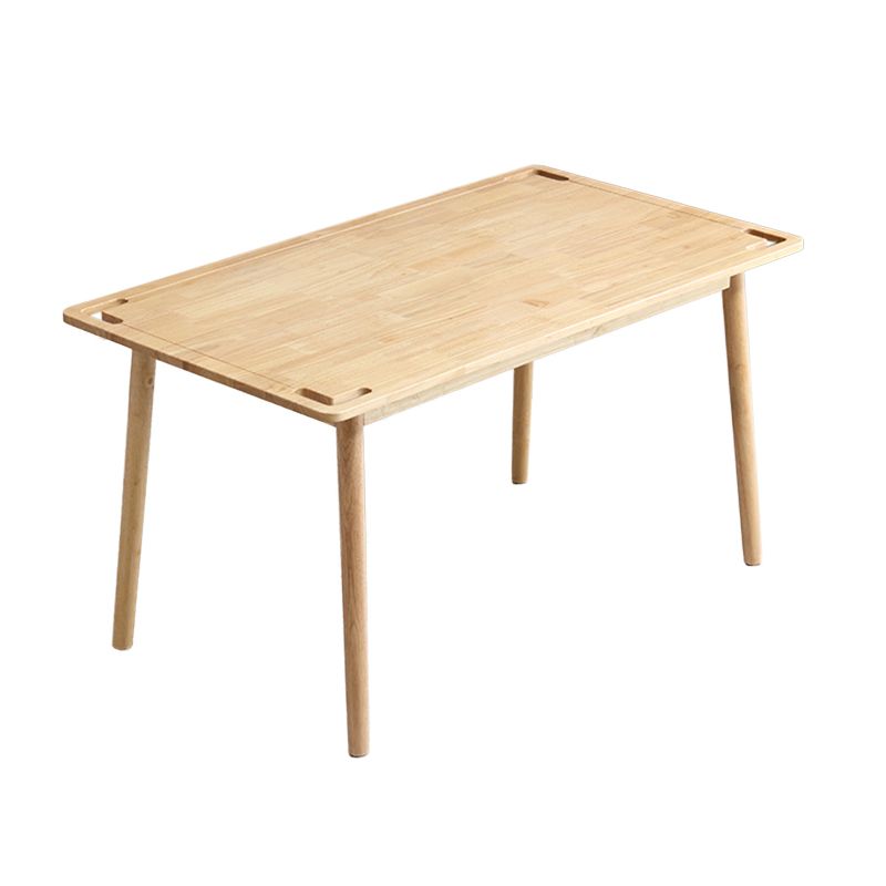 55.1 Inch Rectangular Natural Oak Dining Table Solid Wood Tabletop with 4 Legs