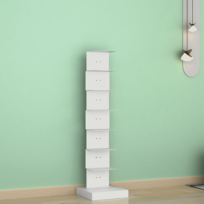 Modern Steel Bookcase, White, Geometric Bookshelf for Any Room Clearhalo 'Bookcases' 'furn' 'furn_bookcases' 'Furniture' 'Office Furniture' 1200x1200_783752a0-681f-4fc3-99c5-8635007c5ff8