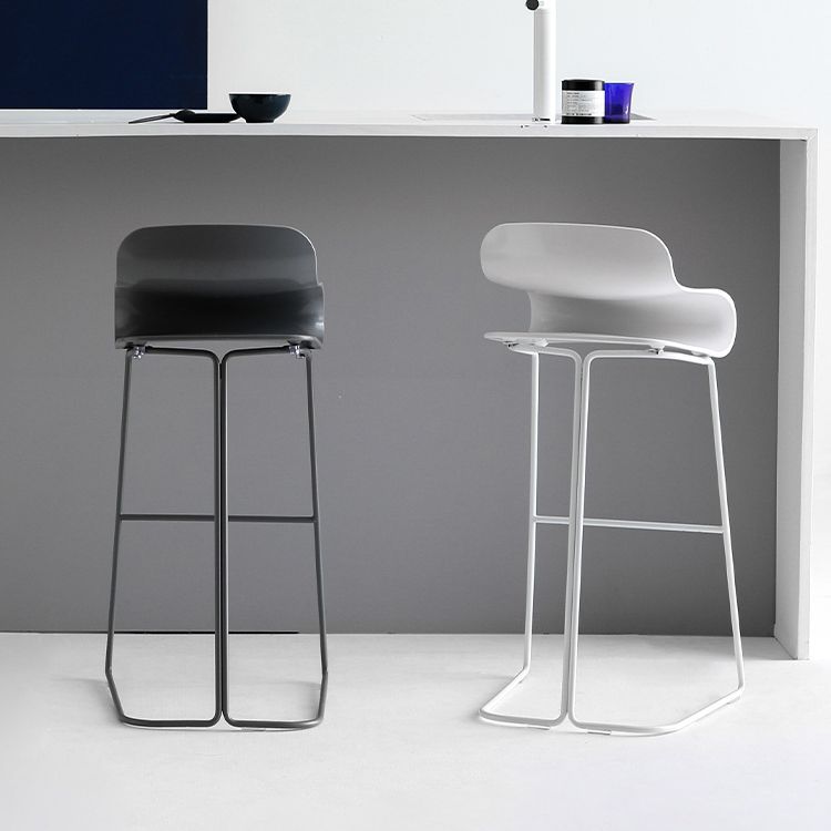 Modern Armless Backrest Counter Stool Steel Cafe Bar Stool with Plastic Seat Clearhalo 'Bar Furniture' 'Bar Stools' 'bar_stools' 'furn' 'furn_bar_stools' 'furniture_bar_stools' 'Kitchen & Dining Furniture' 'kitchen&dining_furn' 'kitchen' 'kitchen_furn' Furniture' 1200x1200_78380d54-ffcd-45f5-8718-71869e4a57b8