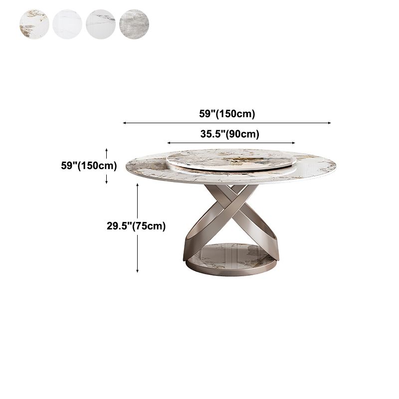 Stone Top Dining Table Round Modern Dining Table with Pedestal Base Clearhalo 'Dining Tables & Seating' 'Dining Tables' 'dining_table' 'furn' 'furn_dining_table' 'Furniture' 'furniture_dining_table' 'Kitchen & Dining Furniture' 'kitchen' 'kitchen_dining_table' 1200x1200_78382d72-c5fc-4447-965f-04887b3ba69c