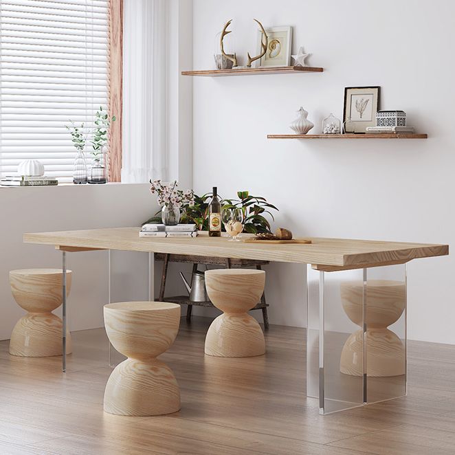Modern 1/5 Pieces Dining Set Rectangle Pine Wood Dining Table for Dining Room Clearhalo 'Dining Room Sets' 'Dining Tables & Seating' 'dining_room_set' 'furn' 'furn_dining_room_set' 'Furniture' 'furniture_dining_room_set' 'Kitchen & Dining Furniture' 1200x1200_78388b7c-2a2e-437d-a5de-d17f2a1a32ba