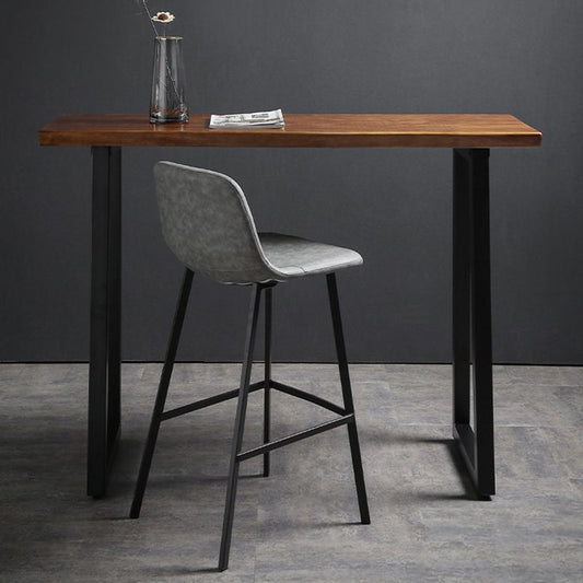 Rectangle Wood Top Counter Table Metal Black Legs 42-inch Height Industrial Bar Table Clearhalo 'Bar Furniture' 'Bar Tables' 'bar_tables' 'furn' 'furn_bar_tables' 'Furniture' 'furniture_bar_tables' 'Kitchen & Dining Furniture' 'kitchen&dining_furn' 'kitchen' 1200x1200_78394ca6-c707-423f-9135-2f3e94e0fbb4