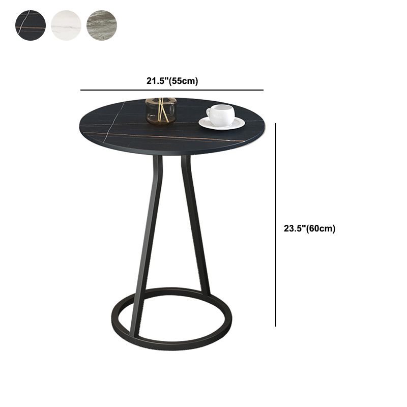 Modern 23.6" Tall Round Slate Top Side Table Iron Pedestal End Table Clearhalo 'Coffee & Accent Tables' 'End & Side Tables' 'end_side_tables' 'furn' 'furn_end_side_tables' 'Furniture' 'Living Room Furniture' 1200x1200_783af3e9-1a85-4ece-a69e-58e21cf81e08