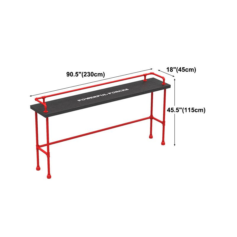 Industrial Wood Bar Table with Rectangle Table Top Red Trestle Table - 45.28" H Clearhalo 'Bar Furniture' 'Bar Tables' 'bar_tables' 'furn' 'furn_bar_tables' 'Furniture' 'furniture_bar_tables' 'Kitchen & Dining Furniture' 1200x1200_783b315d-2587-45f3-9b53-9746afb1ad49