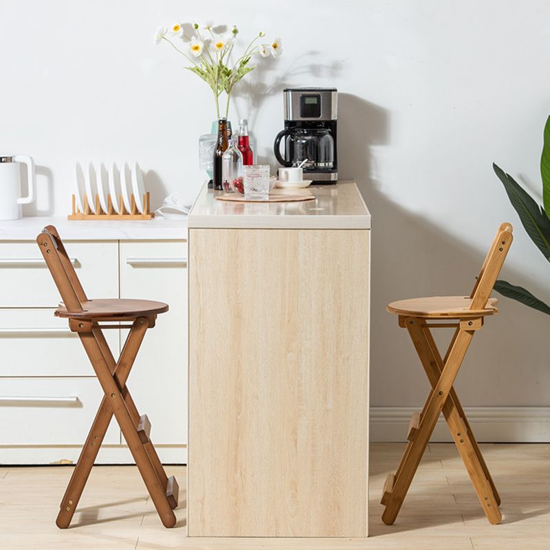 Low Back Dining Stools Folding Armless Bar Stools with Wood Base
