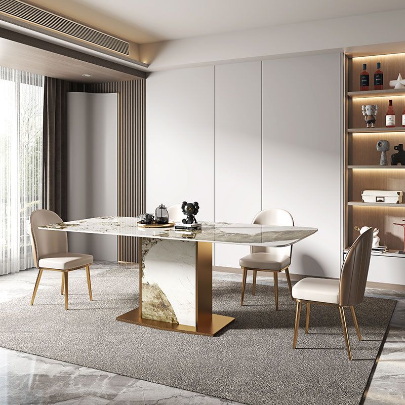 Nordique 1/2/4/5/7/9 Pièces meubles Rectangle Table à manger en pierre