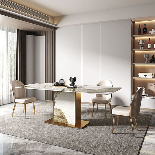 Nórdico 1/2/4/5/7/9 Piezas Muebles Mesa de comedor de piedra Rectángica Juego de comedor para cocina