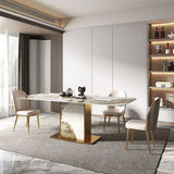 北欧1/2/4/5/7/9ピース家具長方形の石のダイニングテーブルセットキッチン