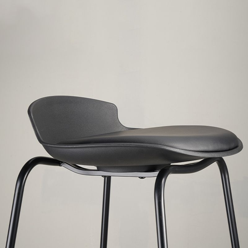 Contemporary Dining Stools Armless Metal Bar Stools with Footrest