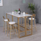 Glam Indoor 1/2/3/4/9 Pub Dining Set Pieces Rectangle White Marble Bistro Set Clearhalo 'Bar Furniture' 'furn' 'furn_home_bar_bar_sets' 'Furniture' 'Home Bars & Bar Sets' 'home_bar_bar_sets' 'Kitchen & Dining Furniture' 1200x1200_783d371d-213e-474f-9eed-227d4ed77c39