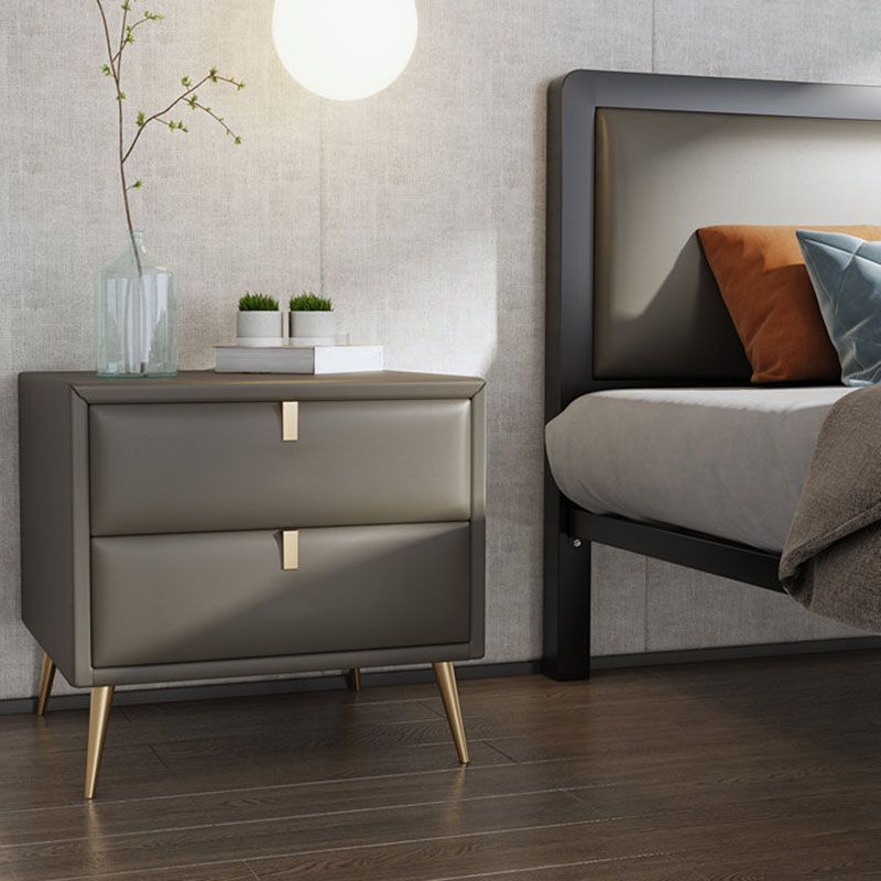 Armoire de chevet de 2 dessins de 19,5 "de hauteur comprenant la table de nuit