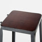 Industrial Armless Counter Stool Iron Bar Stool with Leather Cushion and Footrest