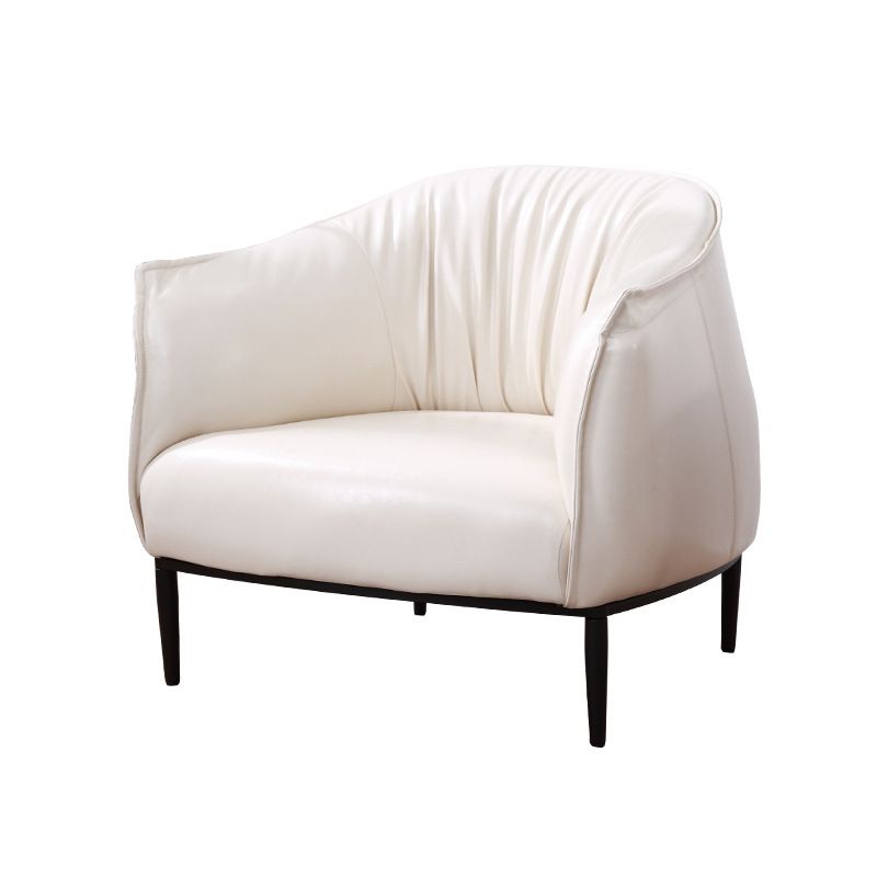 Braccia in pelle per camera da letto a colori solidi inclusi braccia rotonde sedia a barre posteriore