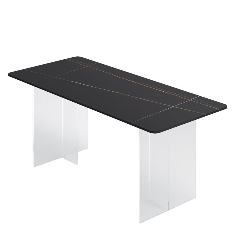 Stone Top Dining Table Rectangle Contemporary Dining Table with Double Pedestal Base Clearhalo ' dining_table' 'Dining Tables & Seating' 'Dining Tables' 'furn' 'furn_dining_table' 'Furniture' 'furniture_dining_table' 'Kitchen & Dining Furniture' 'kitchen&dining_furn' 'kitchen' 'kitchen_dining_table' 1200x1200_784507c1-9419-4b59-a3a3-48b5f75ae728
