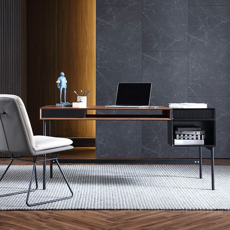 Industrial Engineered Wood Writing Desk Rectangular Office Desk with 2 Drawers Clearhalo 'furn' 'furn_office_desk' 'Furniture' 'Office Desks' 'Office Furniture' 'office_desk' 1200x1200_784773fb-04dd-4188-9c5a-5e93255694c3