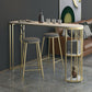 Gorgeous Bar Table Stone Top Gold Base Pub Table with Shelf for Living Room, Only Table Clearhalo 'Bar Furniture' 'Bar Tables' 'bar_tables' 'furn' 'furn_bar_tables' 'Furniture' 'furniture_bar_tables' 'Kitchen & Dining Furniture' 1200x1200_784d1c34-408d-4d76-bca9-69f5de120477