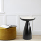 Mid-Century Modern Marble Round Top End Table Solid Wood Pedestal Side Table