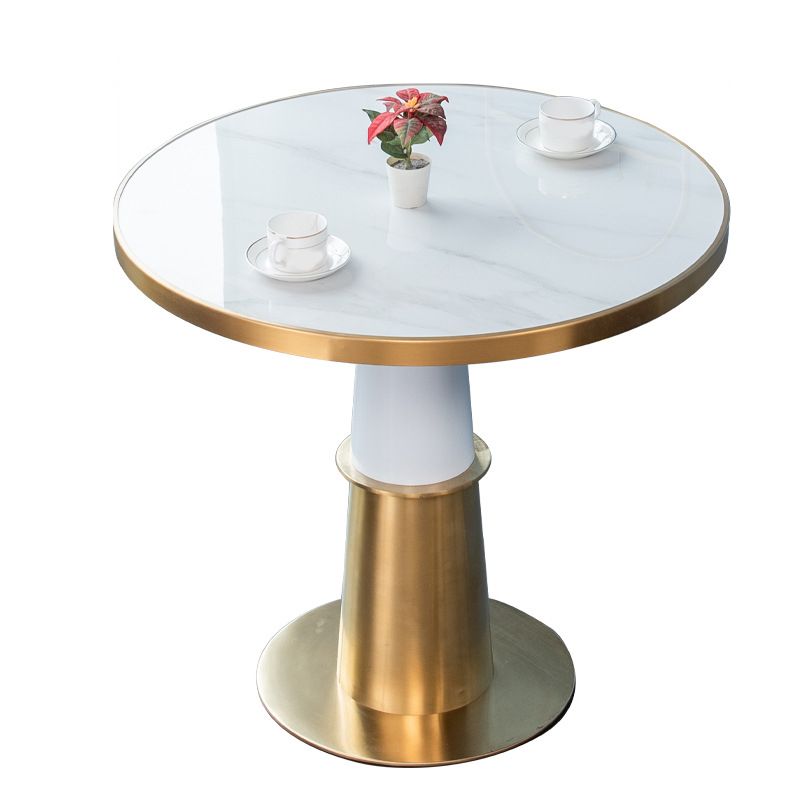 Set da pranzo in stile glam in falda marmo round 1/5 pezzi set da pranzo per uso domestico