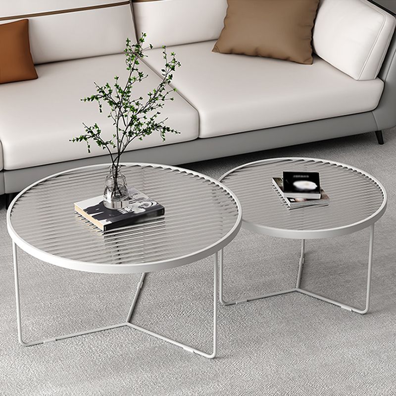 Trestle 2 Nesting Coffee Table Modern Tempered Glass 18'' Coffee Table Set Clearhalo 'Coffee & Accent Tables' 'Coffee Tables' 'coffee_tables' 'furn' 'furn_coffee_tables' 'Furniture' 'furniture_coffee_tables' 'Living Room Furniture' 1200x1200_784f92d3-6e6e-46e0-97b7-e8b116e98188