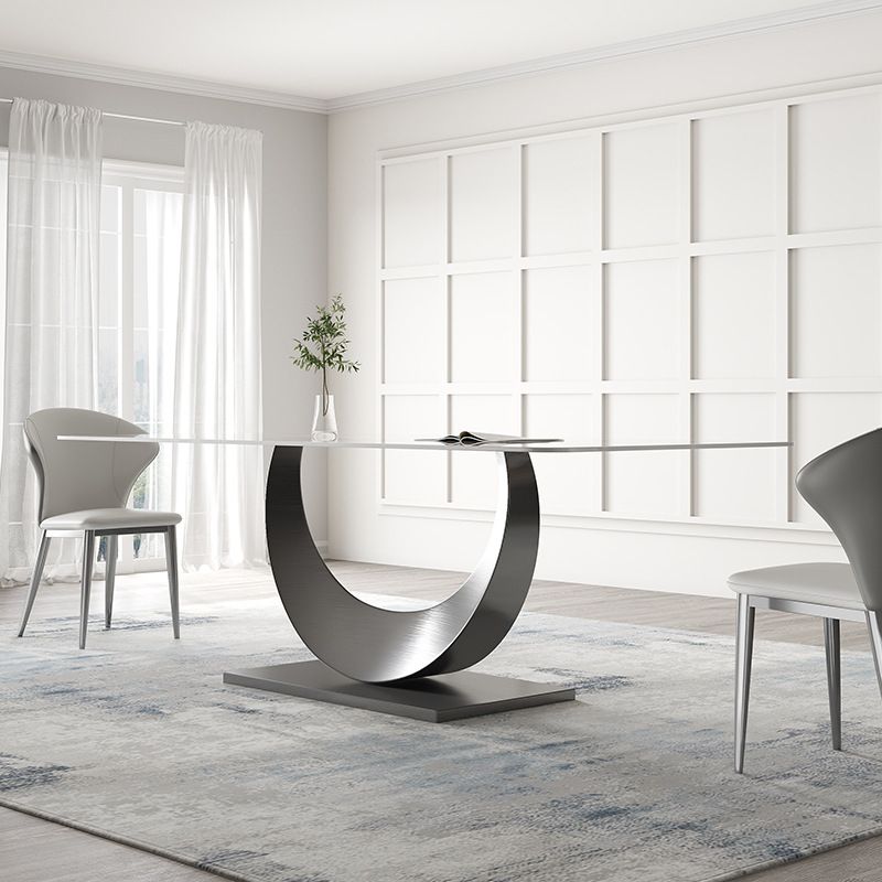 Designer Style Sintered Stone Top Dining Set Rectangle 1/2/3/4/5/7 Pieces Dining Table Set Clearhalo 'Dining Room Sets' 'Dining Tables & Seating' 'dining_room_set' 'furn' 'furn_dining_room_set' 'Furniture' 'Kitchen & Dining Furniture' 1200x1200_784fa4ee-3eb2-4bec-af19-c219a6c53e16