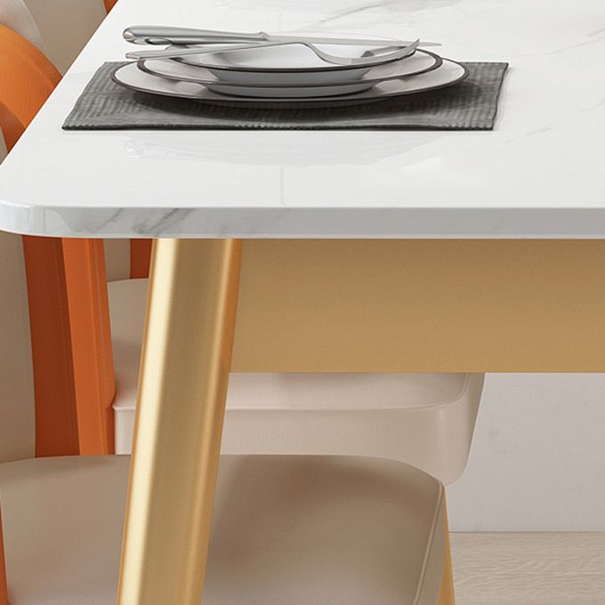 Metal Traditional Luxury Rectangle Table Sintered Stone Table with 4 Legs Clearhalo ' dining_table' 'Dining Tables & Seating' 'Dining Tables' 'furn' 'furn_dining_table' 'Furniture' 'furniture_dining_table' 'Kitchen & Dining Furniture' 'kitchen&dining_furn' 'kitchen' 'kitchen_dining_table' 1200x1200_784fbbf4-7061-40d1-888b-dbc227c0b1bd