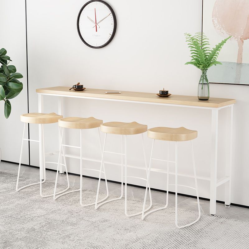 Contemporary Bar Stools Metal and Solid Wood Counter Height Stools