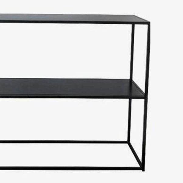 Tavolo da divano di divano console di ferro contemporaneo Tavolino console rettangolare con scaffale per la sala