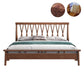 Traditional Open-Frame Bed Solid Wood Solid Color Slat Bed with Headboard