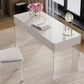 Contemporary Engineered Wood Writing Desk Acrylic Desk with 2 Drawers Clearhalo 'furn' 'furn_office_desk' 'Furniture' 'Office Desks' 'Office Furniture' 'office_desk' 1200x1200_7850ffb9-7446-4cd8-83ed-3b2e93b19033