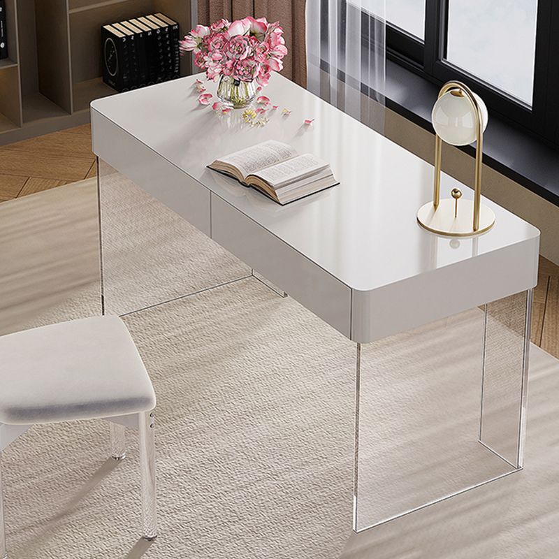 Contemporary Engineered Wood Writing Desk Acrylic Desk with 2 Drawers Clearhalo 'furn' 'furn_office_desk' 'Furniture' 'Office Desks' 'Office Furniture' 'office_desk' 1200x1200_7850ffb9-7446-4cd8-83ed-3b2e93b19033