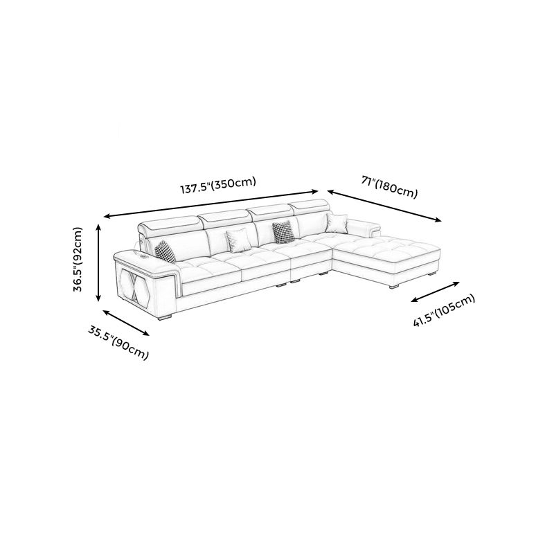 Contemporary L-shape Sectionals Right Hand Facing Sofa and Chaise for Living Room Clearhalo 'furn' 'furn_sectionals' 'Furniture' 'furniture_sectionals' 'kitchen' 'kitchen_sectionals' 'Living Room Furniture' 'Sectionals' 1200x1200_78524a52-6b2d-40b3-8ab4-482712d29017