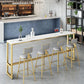 Table de bar de bistro de style moderne de table en faux marbre blanc pour le salon